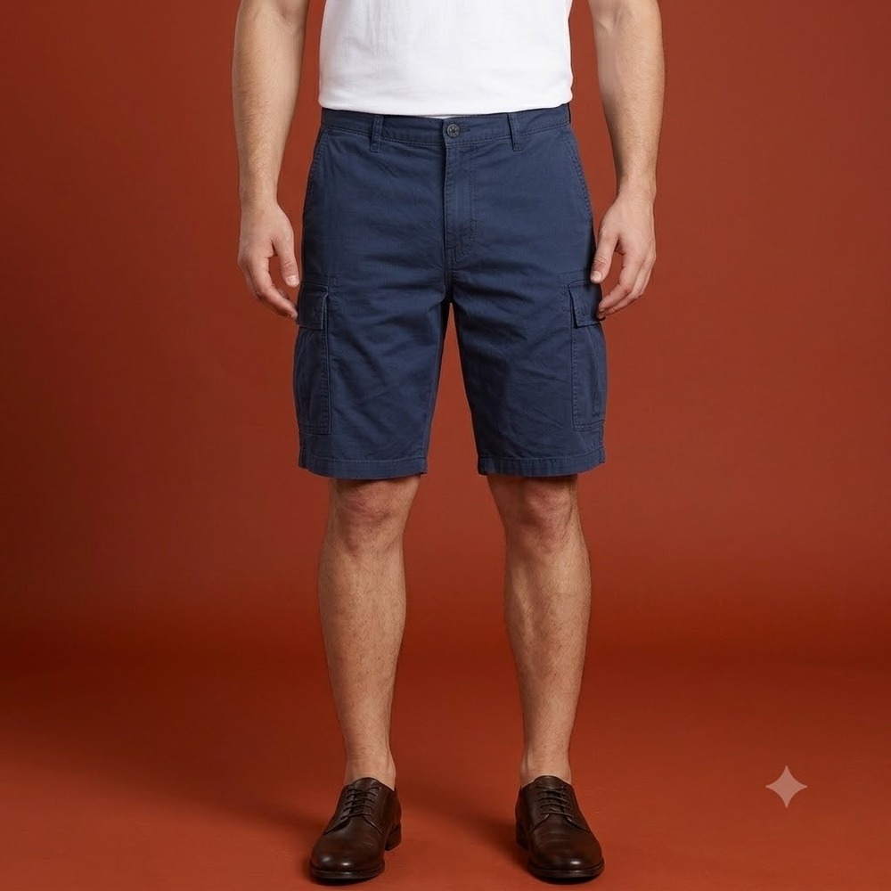 Levi Strauss & Co Cargo Shorts Mens 36 Blue Cotton Multi Pocket Utility Outdoor